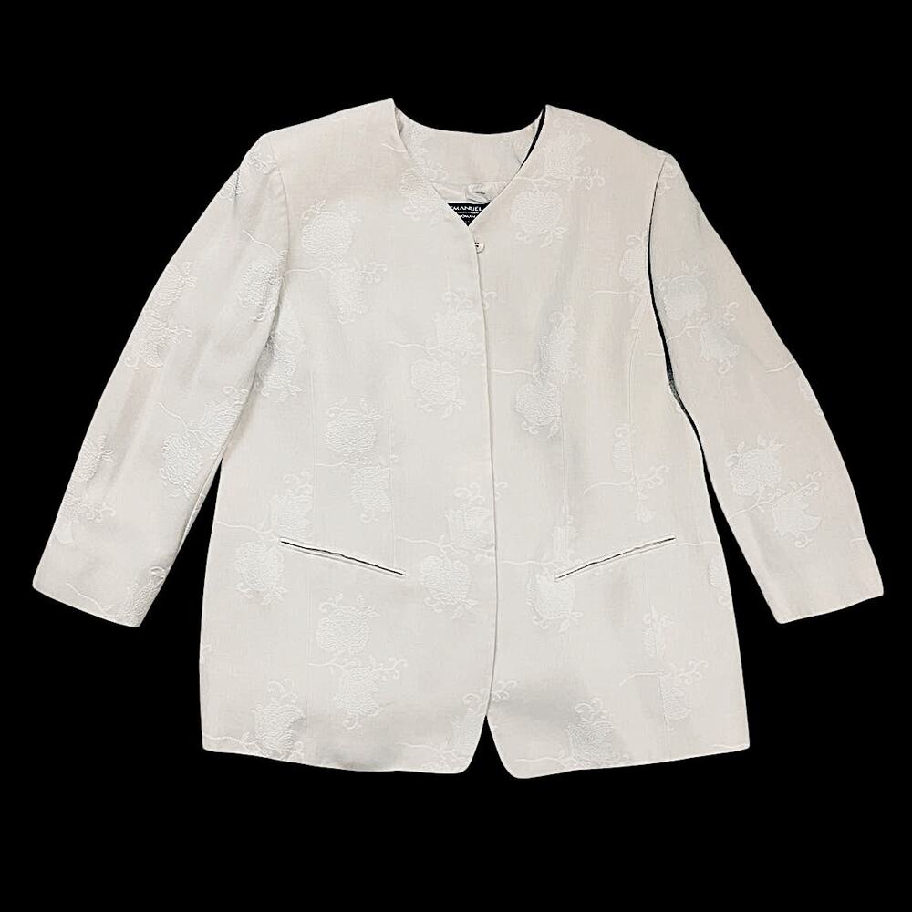 Emanuel Ungaro Cream Floral Blazer | Size 16